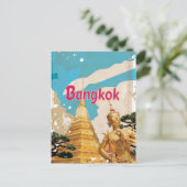 Bangkok Vintage Reisposter Briefkaart (Staand voorkant)