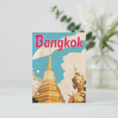 Bangkok Vintage Reisposter Briefkaart (Staand voorkant)