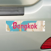 Bangkok Vintage Reisposter Bumpersticker (Op auto)