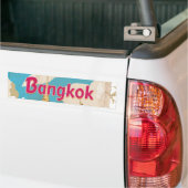 Bangkok Vintage Reisposter Bumpersticker (Op Truck)