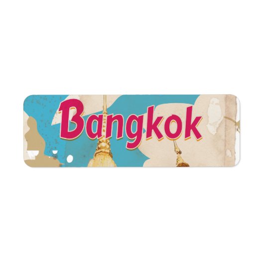 Bangkok Vintage Reisposter Etiket (Voorkant)