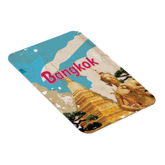 Bangkok Vintage Reisposter Magneet (Rechterzijde)