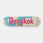 Bangkok Vintage Reisposter Persoonlijk Skateboard (Horizontaal)