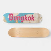 Bangkok Vintage Reisposter Persoonlijk Skateboard (Horizontaal)