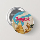 Bangkok Vintage Reisposter Ronde Button 5,7 Cm (Voorkant /achterkant)