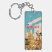 Bangkok Vintage Reisposter Sleutelhanger (Voorkant Links)