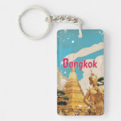 Bangkok Vintage Reisposter Sleutelhanger (Voorkant)