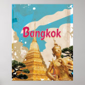 Bangkok Vintage Travel Poster (Voorkant)