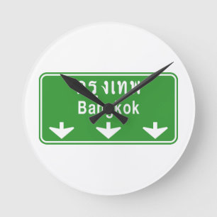 Bangkok Vooruit. ⚠ Thailand verkeersbord ⚠ Ronde Klok