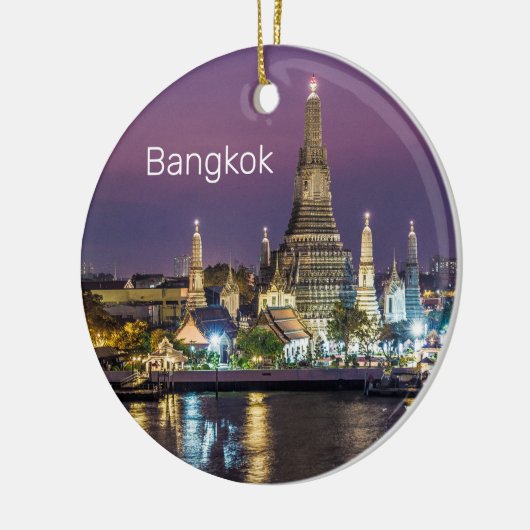 Bangkok Wat Arun Sunset BKK Thailand Souvenir Keramisch Ornament (Links)