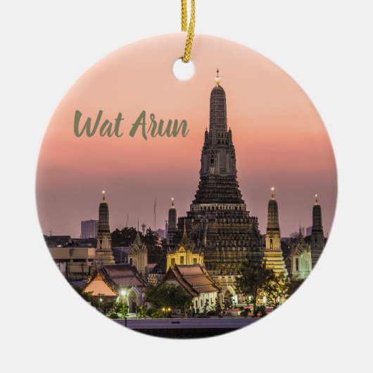 Bangkok Wat Arun Sunset BKK Thailand Souvenir Keramisch Ornament (Voorkant)