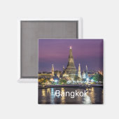 Bangkok Wat Arun Sunset BKK Thailand Souvenir Magneet (Voorkant / Achterkant)