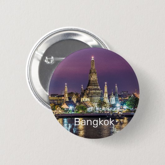 Bangkok Wat Arun Sunset BKK Thailand Souvenir Ronde Button 5,7 Cm (Voorkant /achterkant)