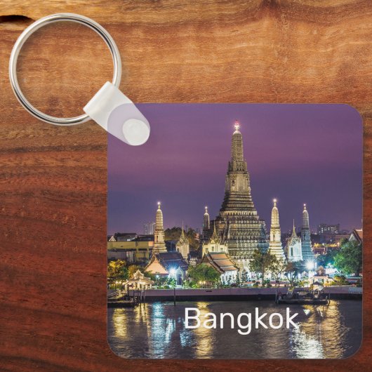Bangkok Wat Arun Sunset BKK Thailand Souvenir Sleutelhanger (Voorkant)