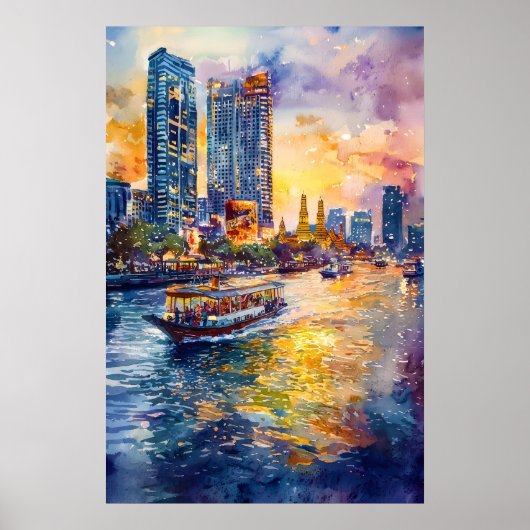 Bangkok Watercolor 1 Poster (Voorkant)
