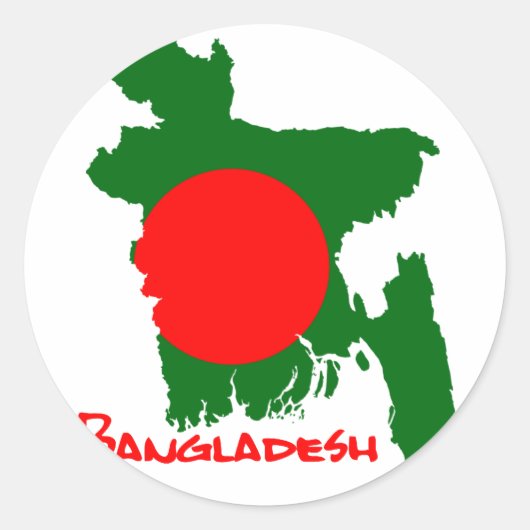 Bangladesch Map Ronde Sticker (Voorkant)
