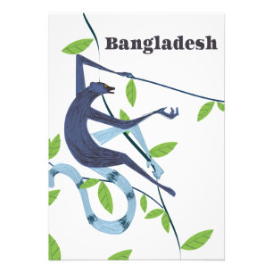 Bangladesh aap vintage vakantieposter foto afdruk