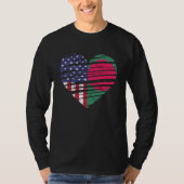 Bangladesh American Grown Heart USA Patriot Herita T-shirt (Voorkant)
