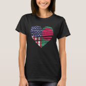 Bangladesh American Grown Heart USA Patriot Herita T-shirt (Voorkant)