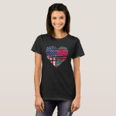 Bangladesh American Grown Heart USA Patriot Herita T-shirt (Voorkant volledig)