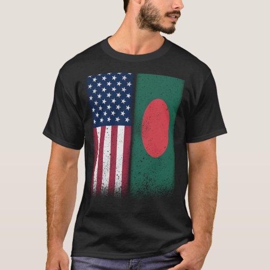 Bangladesh Amerikaans Vlaggen Trots VS T-shirt (Voorkant)