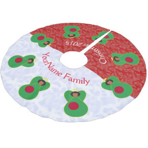 Bangladesh Angel Black Hair gekleed in vlag Kerstboom Rok