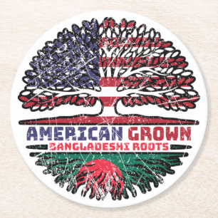Bangladesh Bangladesh American USA Ronde Kartonnen Onderzetter