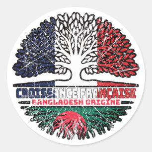 Bangladesh Bangladesh - Franse boomstammen Ronde Sticker