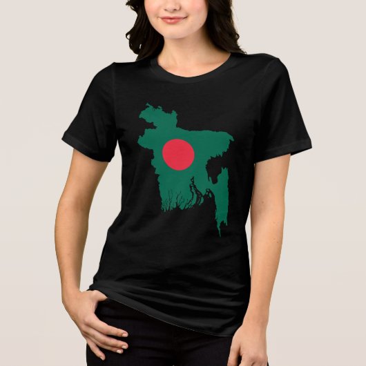 Bangladesh  Black Tourist Tri-Blend Shirt (Voorkant)