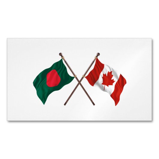 Bangladesh & Canada Flag Magnet – Cultural Pride Magnetisch Visitekaartje (Voorkant)