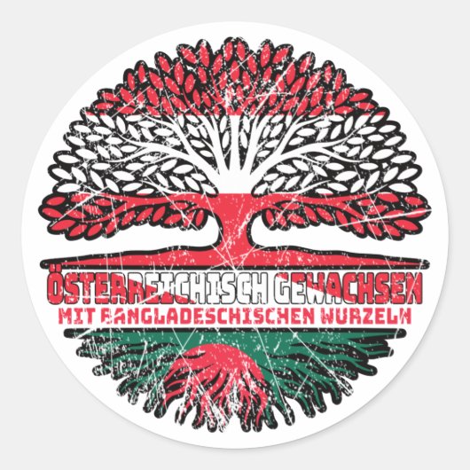 Bangladesh Chisch Österreich Ronde Sticker (Voorkant)