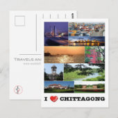 Bangladesh - Chittagong - I Love - Briefkaart (Voorkant / Achterkant)