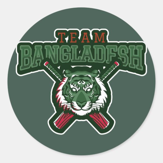 Bangladesh Cricket Ronde Sticker (Voorkant)