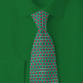 Bangladesh Flag Brick Pattern Stropdas