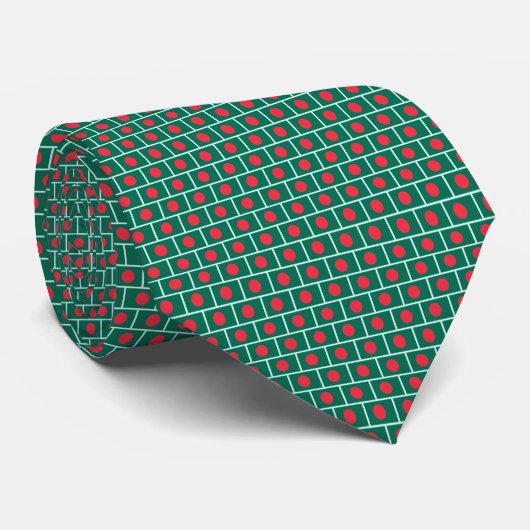 Bangladesh Flag Brick Pattern Stropdas (Opgerold)