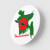Bangladesh flag clock runde wanduhr ronde klok (Hoek)