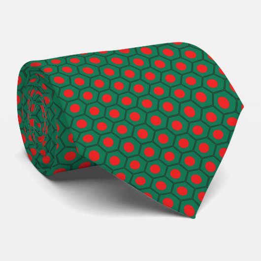 Bangladesh Flag Honeycomb Stropdas (Opgerold)