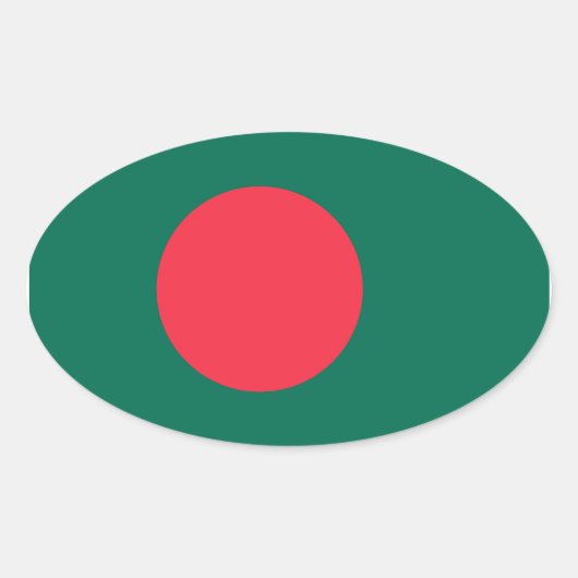 Bangladesh Flag Oval Sticker (Voorkant)