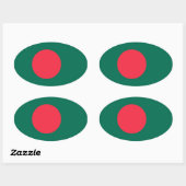 Bangladesh Flag Oval Sticker (Vel)