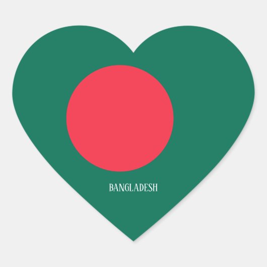 Bangladesh Flag Splendid Patriotic Hart Sticker (Voorkant)