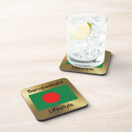 Bangladesh Flag+Text Onderzetter (Rechterzijde)