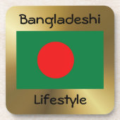 Bangladesh Flag+Text Onderzetter (Voorkant)