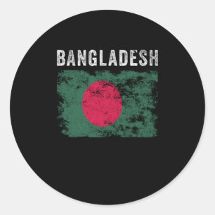 Bangladesh Flag Vintage Bangladeshi Flag Ronde Sticker