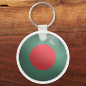 Bangladesh Glossy Circle Flag Sleutelhanger (Voorkant)