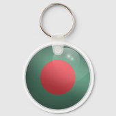 Bangladesh Glossy Circle Flag Sleutelhanger (Achterkant)