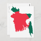 Bangladesh-kaart BD Briefkaart (Voorkant / Achterkant)