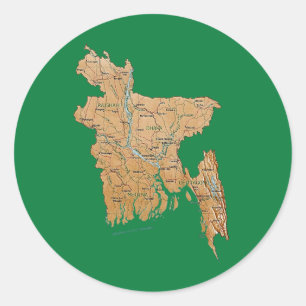 Bangladesh Kaart Sticker