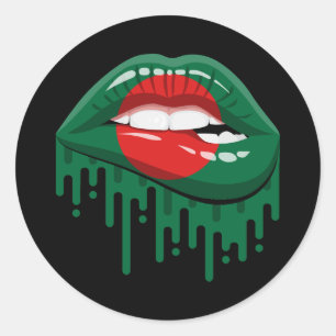 Bangladesh Lips Pride Root Flag Ronde Sticker