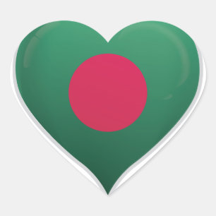Bangladesh love flag pride hart sticker