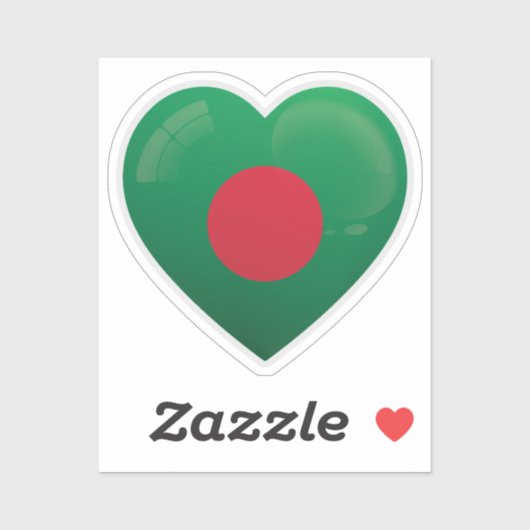 Bangladesh Love Flag Sticker (Vel)